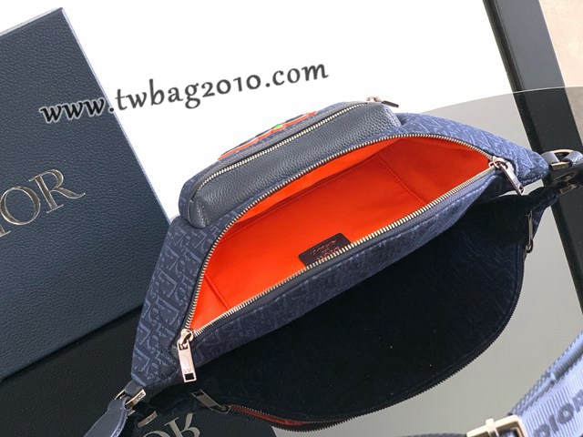 Dior专柜新款AND KAWS限定系列迪奥高仿原单Rider2.0拉链式腰包 djfk1730